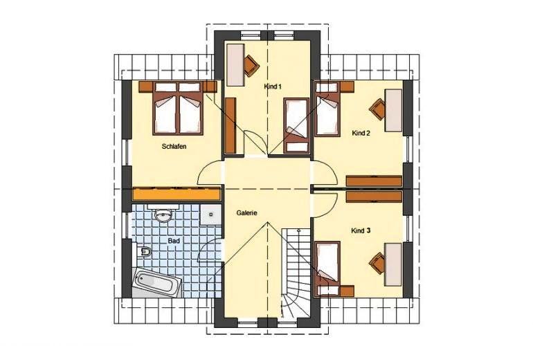 Massivhaus Landhaus Altmark von EWA Hausbau Schlüsselfertig ab 275990€, Grundriss 1