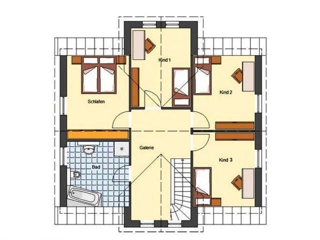 Massivhaus Landhaus Altmark von EWA Hausbau Schlüsselfertig ab 324990€,  Grundriss 1