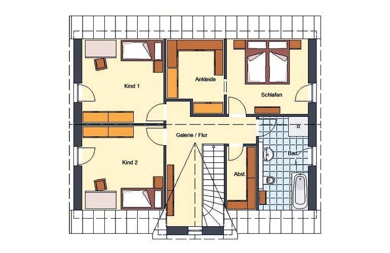 Massivhaus Landhaus Friesland von EWA Hausbau Schlüsselfertig ab 248990€, Grundriss 1