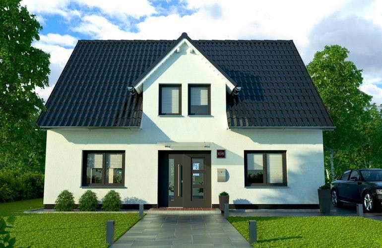 Massivhaus Landhaus Prignitz von EWA Hausbau Schlüsselfertig ab 298990€,  Außenansicht 1