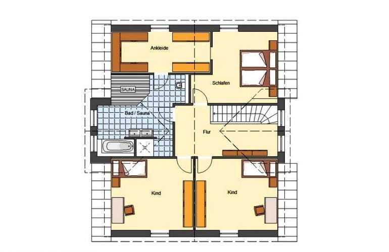 Massivhaus Landhaus Prignitz von EWA Hausbau Schlüsselfertig ab 298990€,  Grundriss 1