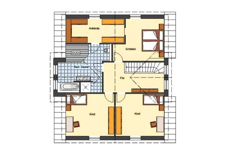 Massivhaus Landhaus Prignitz von EWA Hausbau Schlüsselfertig ab 298990€, Grundriss 1