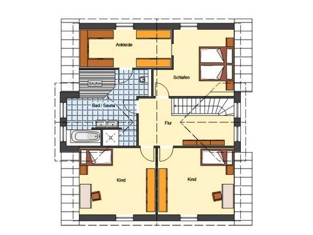 Massivhaus Landhaus Prignitz von EWA Hausbau Schlüsselfertig ab 349990€,  Grundriss 1