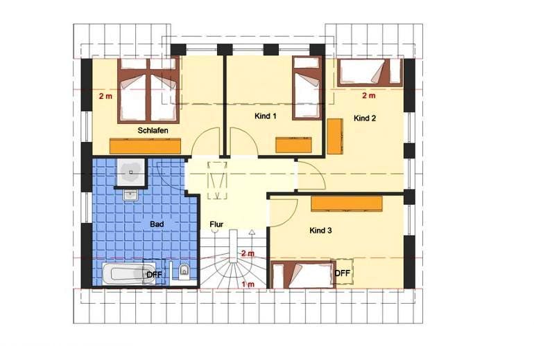 Massivhaus Landhaus Schönwalde von EWA Hausbau Schlüsselfertig ab 249990€, Grundriss 1