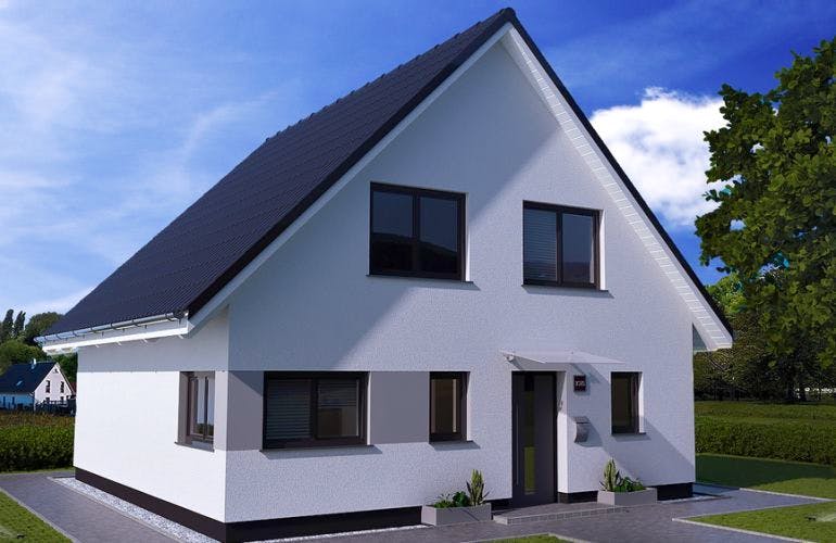 Massivhaus Landhaus Uckermark von EWA Hausbau Schlüsselfertig ab 220990€, Außenansicht 1