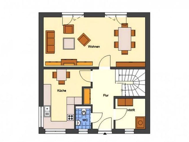 Massivhaus Landhaus Uckermark von EWA Hausbau Schlüsselfertig ab 260990€,  Grundriss 1