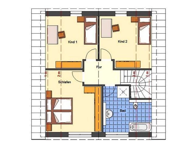 Massivhaus Landhaus Uckermark von EWA Hausbau Schlüsselfertig ab 260990€,  Grundriss 2