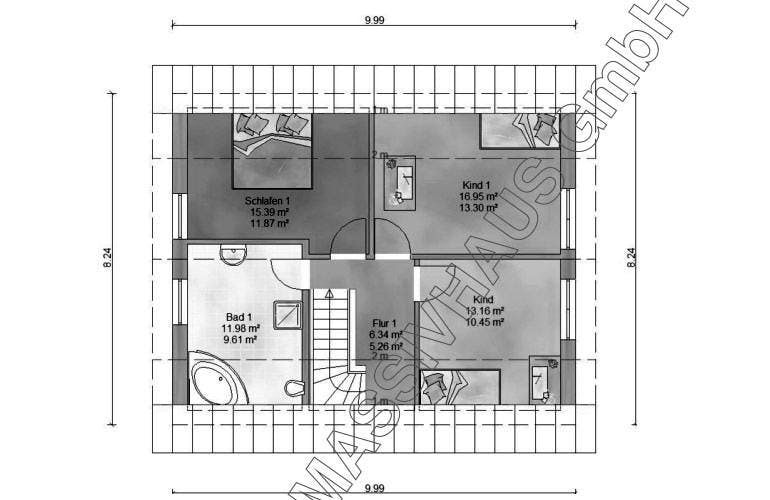 Massivhaus Landhaus von Ambiente Massivhaus, Grundriss 1