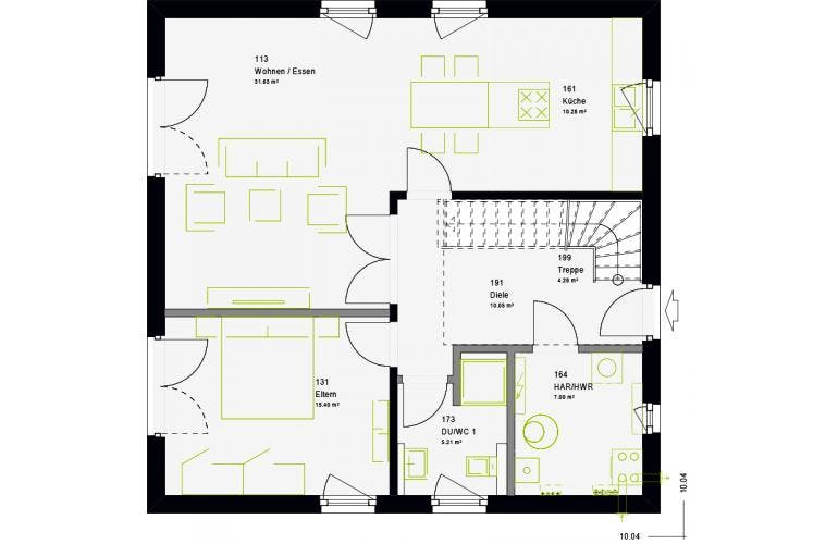 Fertighaus LifeStyle 14.01 S von massa haus, Grundriss 1