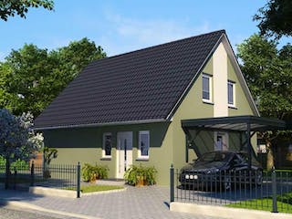Massivhaus Linde 124 von Baufuchs-Massivhaus Schlüsselfertig ab 211700€, Außenansicht 1