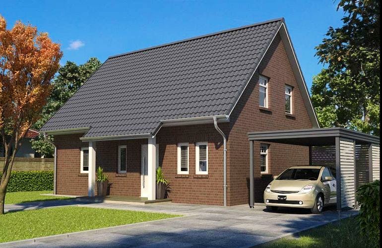 Massivhaus Linde 135 von Baufuchs-Massivhaus Schlüsselfertig ab 230200€, Außenansicht 2