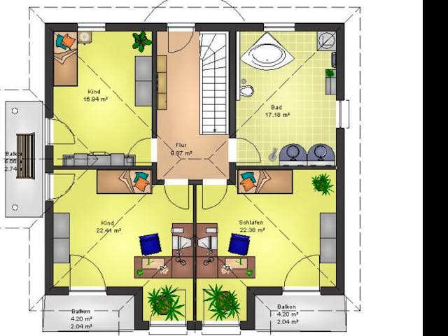 Massivhaus Massivhaus Bad Nauheim von Immobilien Atelier Klaus Reuter, Stadtvilla Grundriss 2