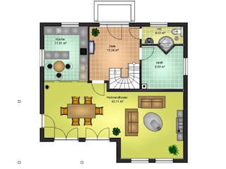 Massivhaus Massivhaus Glattbach von Immobilien Atelier Klaus Reuter, Stadtvilla Grundriss 1