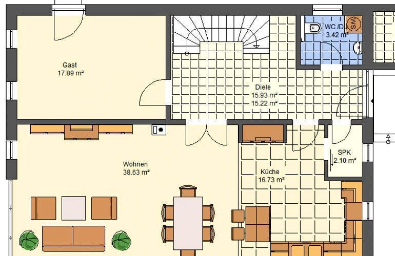 Massivhaus Massivhaus Kahl von Immobilien Atelier Klaus Reuter, Grundriss 1