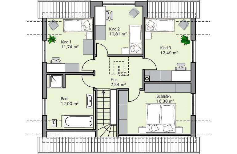 Massivhaus Massivhaus Ulrich von Zaunmüller Massivhaus, Grundriss 1