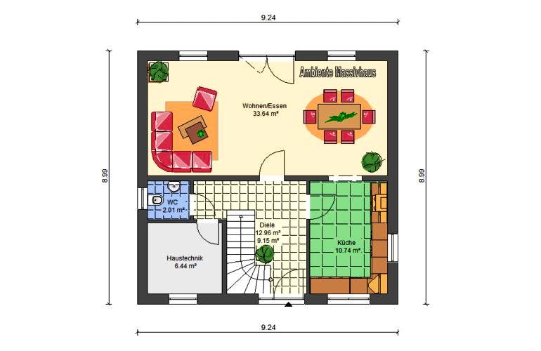 Massivhaus Massivhaus Westfalen von Ambiente Massivhaus, Grundriss 2