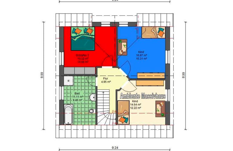 Massivhaus Massivhaus Westfalen von Ambiente Massivhaus, Grundriss 1