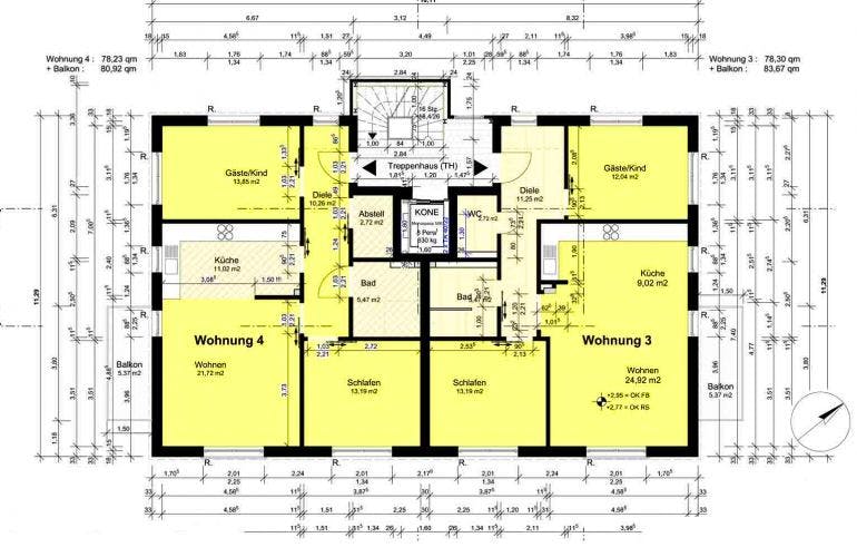Massivhaus Mehrfamilienhaus Itzehoe II von Hausbauplanung Nord, Grundriss 2