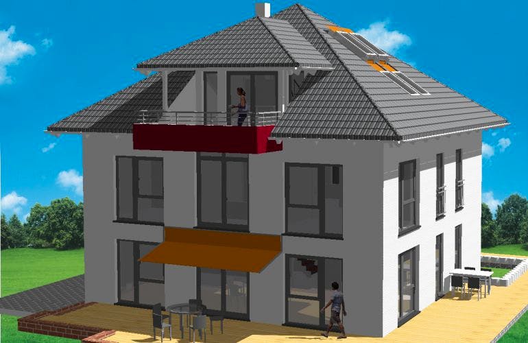 Massivhaus Mehrfamilienhaus Königstein von Immobilien Atelier Klaus Reuter, Außenansicht 1