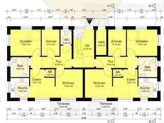 Massivhaus Mehrfamilienhaus Reinfeld von Hausbauplanung Nord,  Grundriss 1