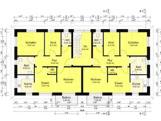 Massivhaus Mehrfamilienhaus Reinfeld von Hausbauplanung Nord,  Grundriss 2