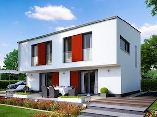 Massivhaus Modern 2000.2 von KONZEPTHAUS, Stadtvilla Außenansicht 1