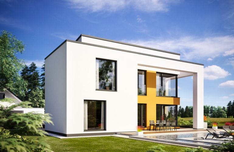 Massivhaus Modern 5000.2 (inactive) von KONZEPTHAUS, Cubushaus Außenansicht 1