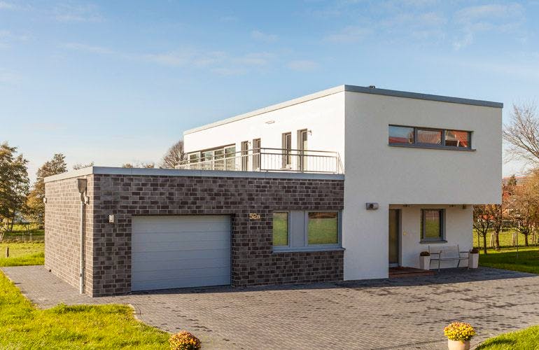 Massivhaus Modern Classic 180 von ECO System HAUS, Cubushaus Außenansicht 2