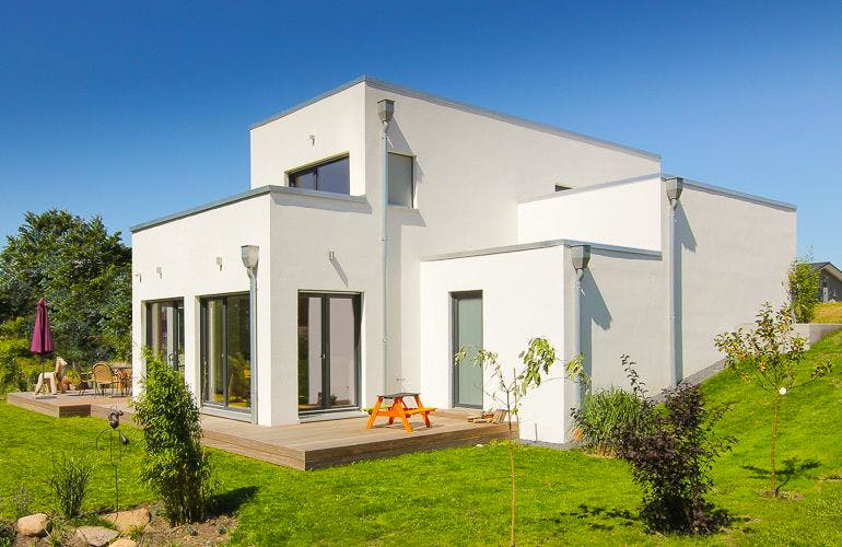 Massivhaus Modern Classic 200 von ECO System HAUS, Cubushaus Außenansicht 1