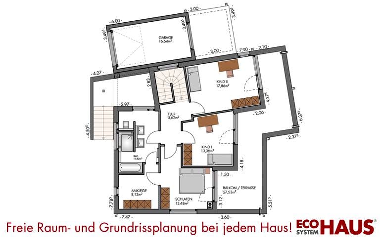 Massivhaus Modern Classic 200 von ECO System HAUS, Cubushaus Grundriss 1