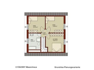 Massivhaus Noblesse 113 von FAVORIT Massivhaus, Satteldach-Klassiker Grundriss 2