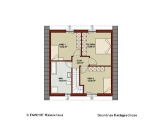Massivhaus Noblesse 113 von FAVORIT Massivhaus, Satteldach-Klassiker Grundriss 3
