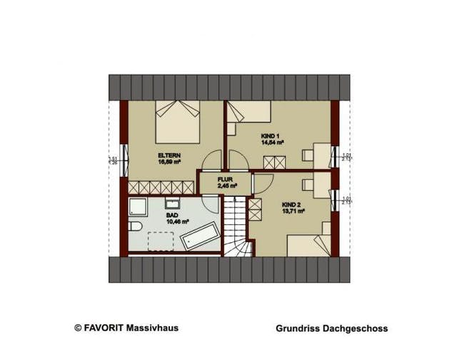 Massivhaus Noblesse 126 (inactive) von FAVORIT Massivhaus Schlüsselfertig ab 222820€,  Grundriss 2