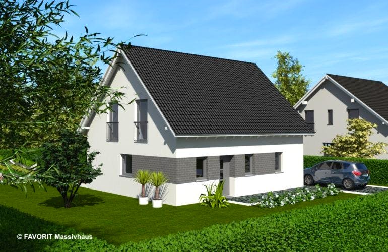 Massivhaus Noblesse 128 von FAVORIT Massivhaus Schlüsselfertig ab 246620€, Außenansicht 2