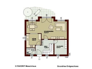 Massivhaus Noblesse 128 von FAVORIT Massivhaus (alt) Schlüsselfertig ab 246620€,  Grundriss 1