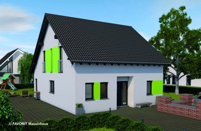Massivhaus Noblesse 142 von FAVORIT Massivhaus Schlüsselfertig ab 250180€, Außenansicht 1