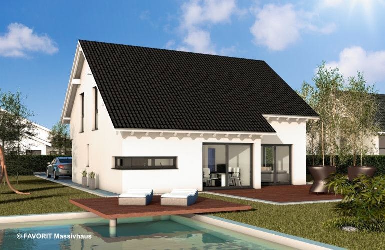 Massivhaus Noblesse 155 von FAVORIT Massivhaus Schlüsselfertig ab 260810€, Außenansicht 2