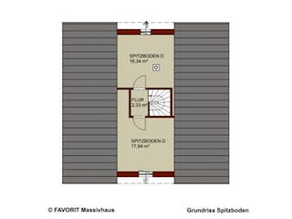 Massivhaus Noblesse 174 von FAVORIT Massivhaus Schlüsselfertig ab 438310€, Satteldach-Klassiker Grundriss 3