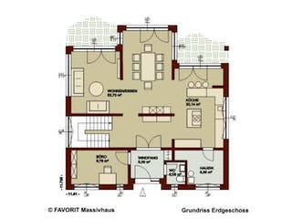 Massivhaus Noblesse 195 von FAVORIT Massivhaus (alt) Schlüsselfertig ab 332880€,  Grundriss 2