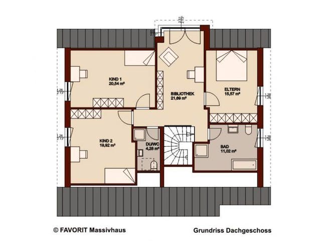 Massivhaus Premium 152-93 (inactive) von FAVORIT Massivhaus Schlüsselfertig ab 364220€,  Grundriss 1