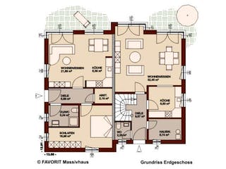 Massivhaus Premium 152-93 von FAVORIT Massivhaus (alt) Schlüsselfertig ab 364220€,  Grundriss 2
