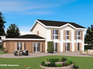 Massivhaus Premium 165-71 von FAVORIT Massivhaus (alt) Schlüsselfertig ab 480840€, Stadtvilla Außenansicht 1