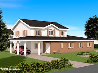 Massivhaus Premium 165-71 von FAVORIT Massivhaus (alt) Schlüsselfertig ab 480840€, Stadtvilla Außenansicht 2