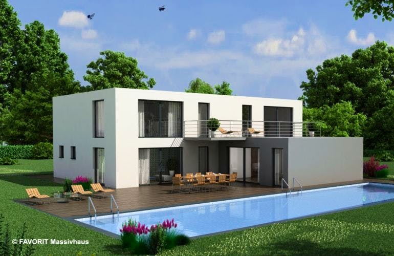 Massivhaus Premium 171/79 von FAVORIT Massivhaus Schlüsselfertig ab 465370€, Außenansicht 1