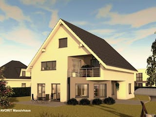 Massivhaus Premium 76/95 von FAVORIT Massivhaus (alt) Schlüsselfertig ab 500920€, Satteldach-Klassiker Außenansicht 1