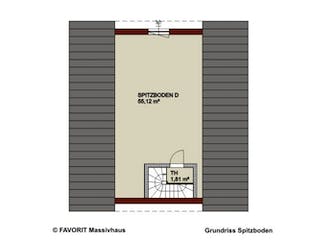 Massivhaus Premium 76/95 von FAVORIT Massivhaus (alt) Schlüsselfertig ab 500920€, Satteldach-Klassiker Grundriss 1
