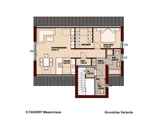 Massivhaus Premium 91/102 von FAVORIT Massivhaus (alt) Schlüsselfertig ab 617820€, Satteldach-Klassiker Grundriss 3