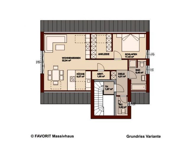 Massivhaus Premium 91-102 von FAVORIT Massivhaus Schlüsselfertig ab 452450€,  Grundriss 2