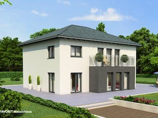 Massivhaus Premium 92-93 von FAVORIT Massivhaus (alt) Schlüsselfertig ab 337900€, Stadtvilla Außenansicht 1
