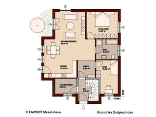 Massivhaus Premium 92-93 von FAVORIT Massivhaus (alt) Schlüsselfertig ab 337900€, Stadtvilla Grundriss 1